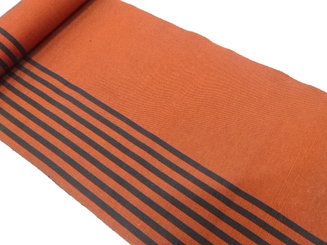 JAPANESE KIMONO / ANTIQUE BOLT FOR HASSUN OBI / WOVEN STRIPE